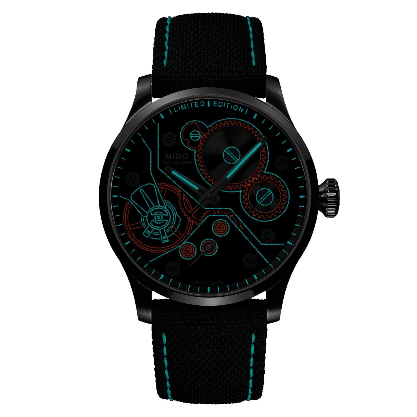 Mido horloge Multifort Mechanical Limited Edition 999 stuks 44mm antraciet handopwinding staal M038.605.11.060.00