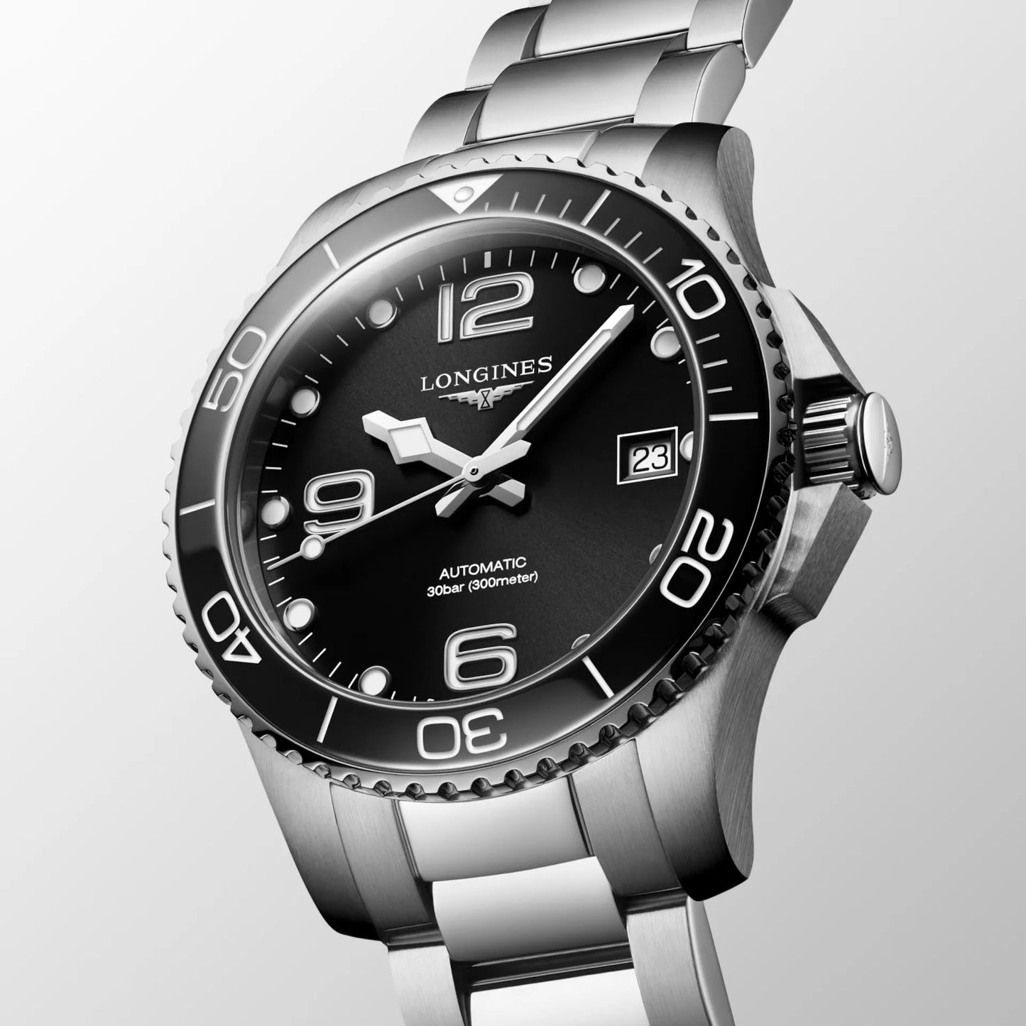Longines horloge Hydroconquest 39mm zwart automatisch staal
