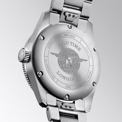 Longines orologio Spirit Zulu Time 39mm antracite automatico acciaio L3.802.4.63.6
